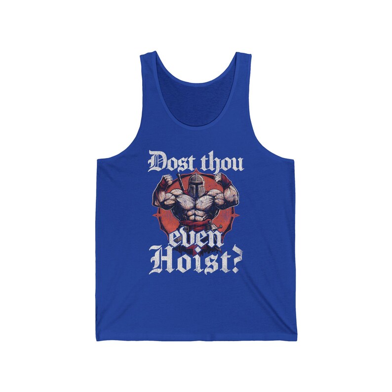 Funny Medieval Knight Gym Tank Top: Dost Thou Even Hoist? Bild 7