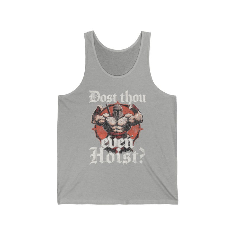Funny Medieval Knight Gym Tank Top: Dost Thou Even Hoist? Bild 6