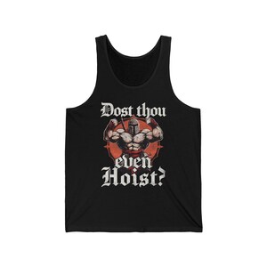 Funny Medieval Knight Gym Tank Top: Dost Thou Even Hoist? Bild 5
