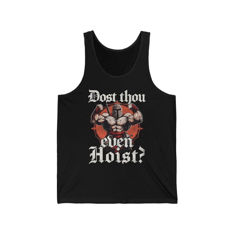Funny Medieval Knight Gym Tank Top: Dost Thou Even Hoist? Bild 5