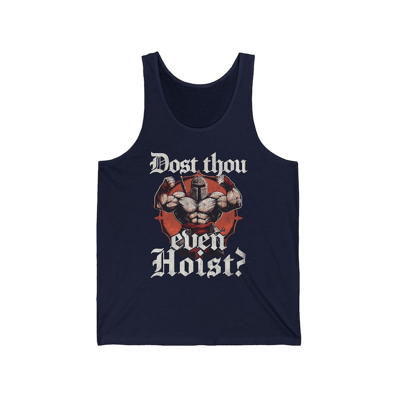 Funny Medieval Knight Gym Tank Top: Dost Thou Even Hoist? Bild 8