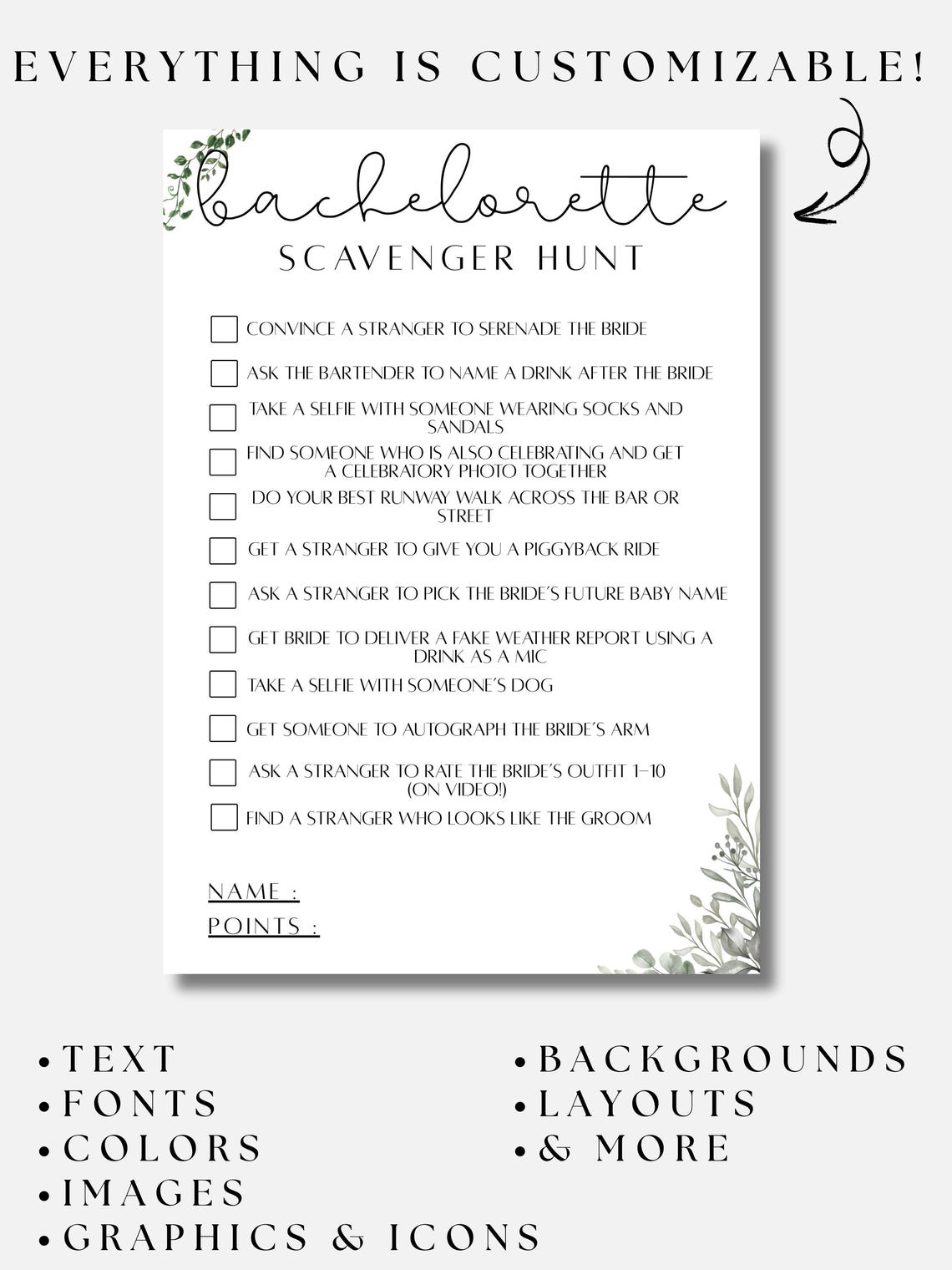 Printable Bachelorette Scavenger Hunt - Etsy Canada