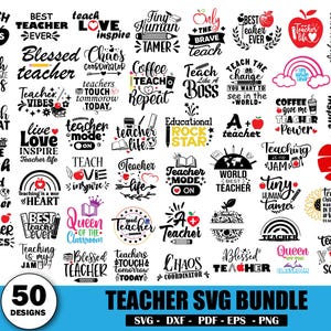 Teacher Svg Bundle, Teacher Quote Svg, Teacher Shirt Svg, Teach Svg, Back To School Svg, School Quote Svg, Teacher Sayings Svg Png Cut File