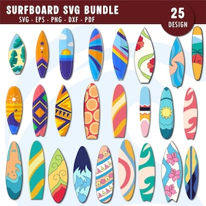 Surfboard SVG, Surfboard PNG, Surfboard Silhouette Shapes, Vector Files, Beach, Wave, Hawaii, Surf, Beach Life, Summer, Digital Download