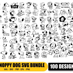 Cute Dog Svg Bundle, Snoopyy, Charliee Brown Svg, Clipart, Peanuts Friends Svg, Cricut, Silhouette, Inspired Clipart Digital Download