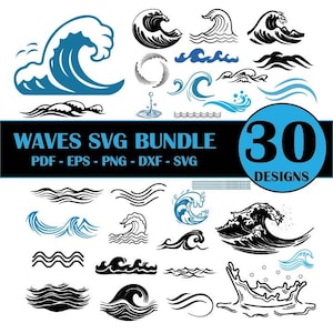 Wave svg Bandel, Water Waves svg, Ocean Waves svg, Drop svg, Tidal Waves svg, Nautical svg, Ocean life svg, Wave Print files