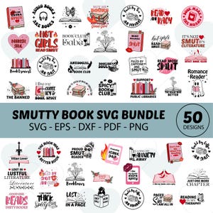 Book SVG Bundle, Spicy book png, SMUT ticket book svg, retro book svg, reading svg
