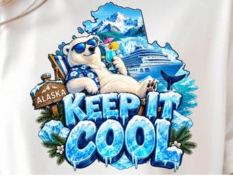 Alaska Cruise PNG, Polar Bear Shirt, Alaska Vacation Sublimation, Arctic Cruise Design (Digital Download)