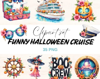Funny Halloween Cruise Clipart, Halloween Vacation PNG, BOO Crew, Spooky Family Shirt (Digital Download)