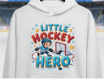 Little Hockey Hero, png, hockeysublimatieontwerp voor kinderen, ijshockeyjongen (digitale download)