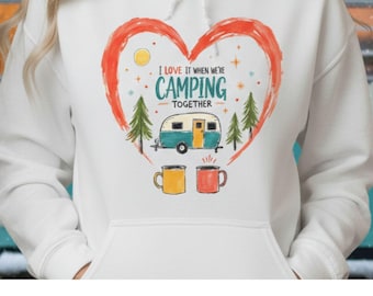 Camping Together PNG, Camper Heart Design, Couple Camping Sublimation, Outdoor Lovers Clipart (Digital Download)