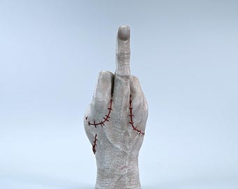 Gothic Resin Hand Sculpture, Creepy Halloween Decor, Spooky Prop