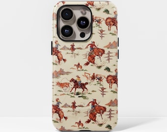 Western Cowboy Phone Case Rodeo TOUGH Cover with iPhone 17, 16, 15, 14, 13, 12, 11, Pro Max, Samsung Galaxy S23, S22, S21, S20 Ultra