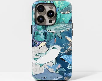 Ocean-themed Shark Case  Sea Life Design for iPhone 17, 16, 15, 14, 13, 12, 11, Pro Max, and Samsung Galaxy S23, S22, S21, S20 Ultra