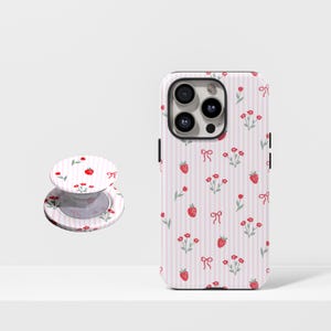 Funda para iPhone con diseño de fresas estilo Cottagecore, compatible con iPhone 17/16/15/14/13/12/11/11 Pro Max y Samsung Galaxy S26 S25 S24 S23.