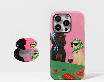 Coque de portable amusante sur le thème des chiens Coque rétro sur le thème des chiens pour iPhone 17/16/15/14/13/12+ Pro Max et Samsung S25/S24/S23/S22 Plus Ultra.
