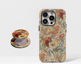 Boho bloem telefoonhoesje vintage design hoes met iPhone 17, 16, 15, 14, 13, 12, 11, Pro Max, Samsung Galaxy S23, S22, S21 en S20 Ultra.