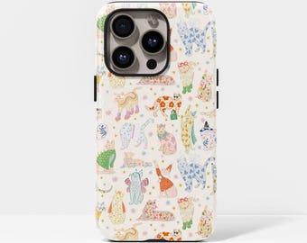 Cute cat pattern phone case cat collage protective case for iPhone 17, 16, 15, 14, 13, 12, Plus, Pro Max, Samsung S25, S24, S23, S22 Ultra