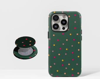 Coque de téléphone à motif étoiles vertes pour Samsung Galaxy S26 S25 S24 FE S23 Plus Ultra S22 S21 S20 - Coque résistante turquoise à motif étoiles abstraites