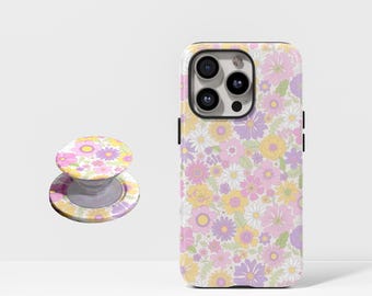 Coque pour iPhone à motif floral rose aquarelle, compatible avec iPhone 17/16/15/14/13/12+/Pro Max, Samsung S25/S24/S23/S22 Plus/Ultra.