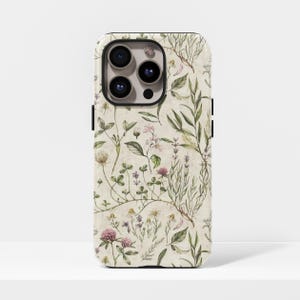 Akvarell vildblomsskal Vackert blommigt botaniskt för iPhone 17, 16, 15, 14, 13, 12, 11, Pro Max, Samsung Galaxy S23, S22, S21, S20 Ultra