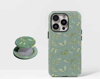 Étui de protection papillon minimaliste, adapté pour iPhone 17, 16, 15, 14, 13, 12, 11, Pro Max, Samsung Galaxy S23, S22, S21, S20 Ultra.
