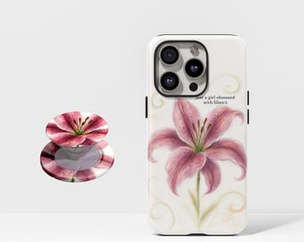 Lily and orchid pattern soft case phone case, elegant plant print, flexible case compatible with iPhone 17/16/15/14/13/12/11/11 Pro Max/XR.