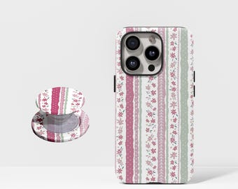 Coque de téléphone fine à motif floral rose pour iPhone 16, 15, 14, 13 Pro Max, iPhone 16e, 16, 15, 14 Plus, 13, 12 Mini, X, XS, XR, SE