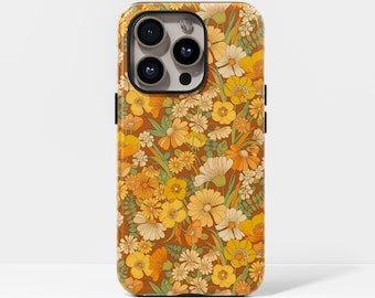 Kleurrijk vintage bloemen telefoonhoesje bloemenprint hoesje voor iPhone 17, 16, 15, 14, 13, 12, 11, Pro Max, Samsung Galaxy S23, S22, S21, S20 Ultra