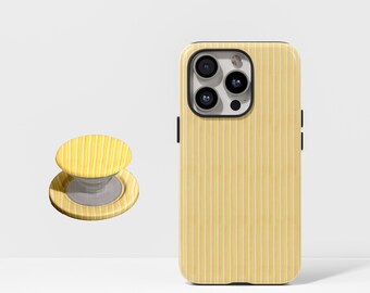 Coque à rayures jaunes pour iPhone 17, 16 et 15, coque pour iPhone 14, 13 et 12 Pro Max, coque mate/brillante pour iPhone 14 et 15 Plus, coque pour iPhone 12/13 Mini