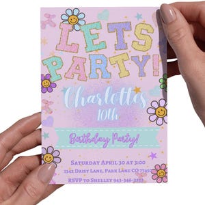 Invitación editable con carta de parche