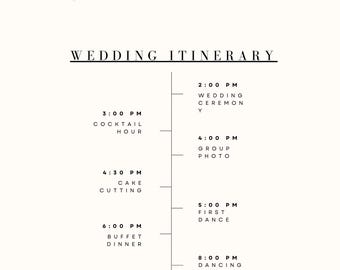 Custom Canva Wedding Timeline