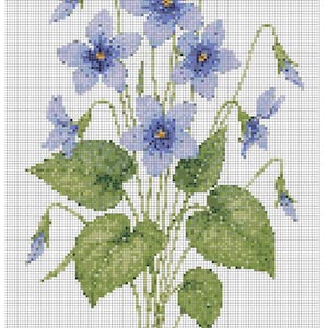 Violets Cross Stitch Pattern PDF