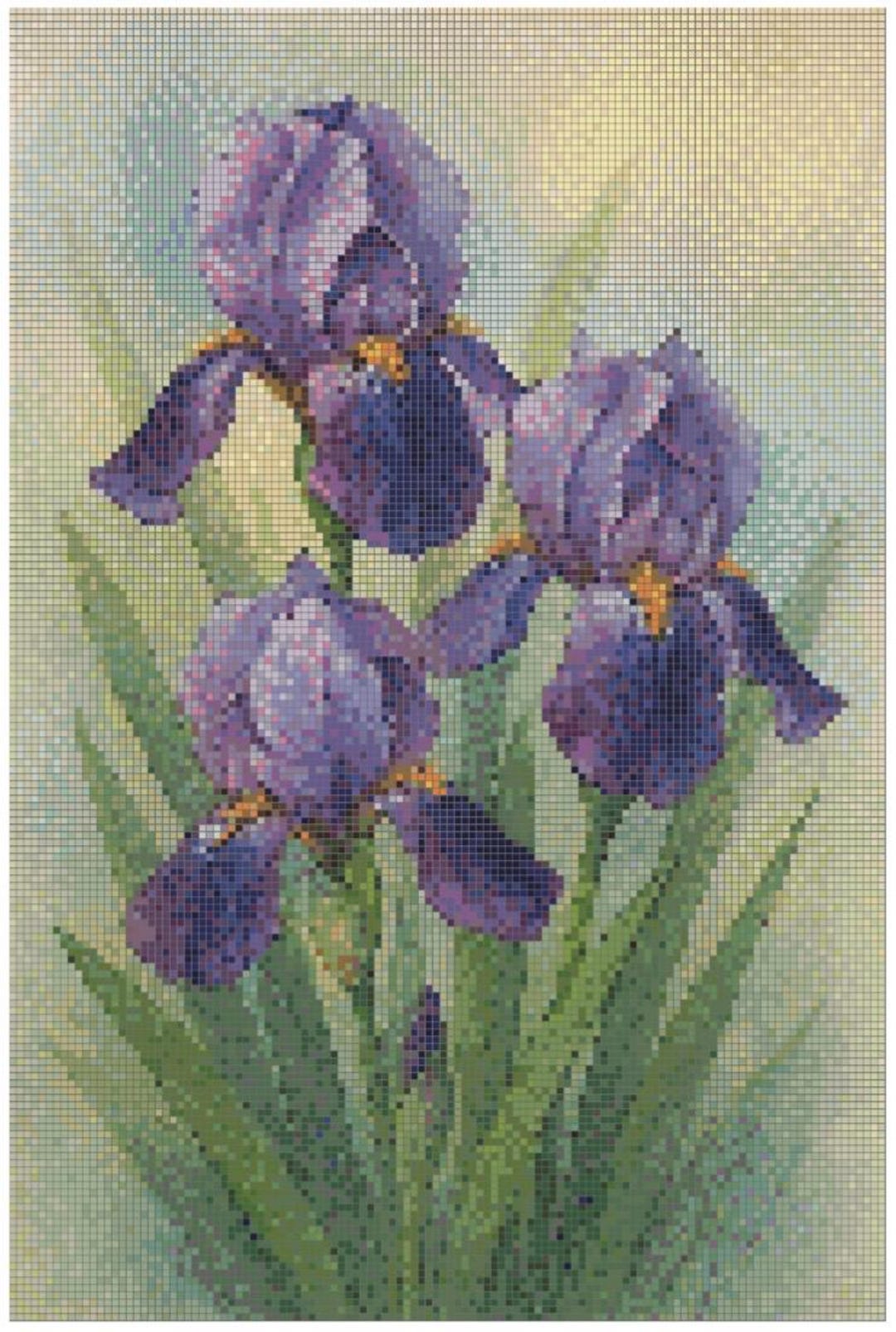 Purple Irises Cross Stitch Pattern PDF - Etsy