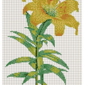 Yellow Lily Cross Stitch Pattern - Etsy