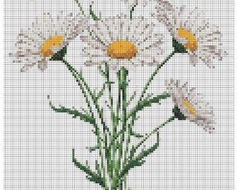 Elegant Daisy Cross Stitch Pattern PDF