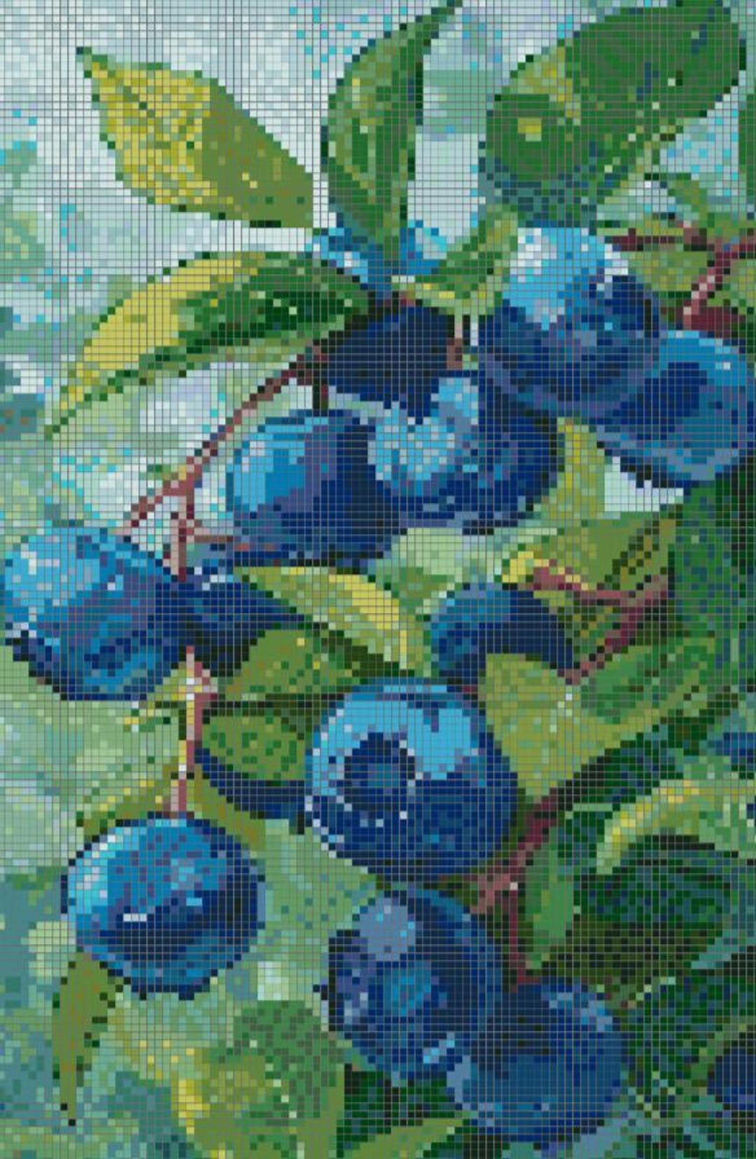 Blueberry Cross Stitch Pattern - Etsy