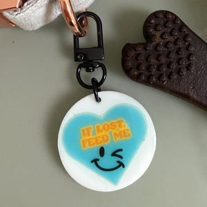 If Lost Feed Me Collar Charm – Funny Dog Tag for Snack Lovers, Gift for Dog Moms & Pet Parents, Playful Pet Accessory