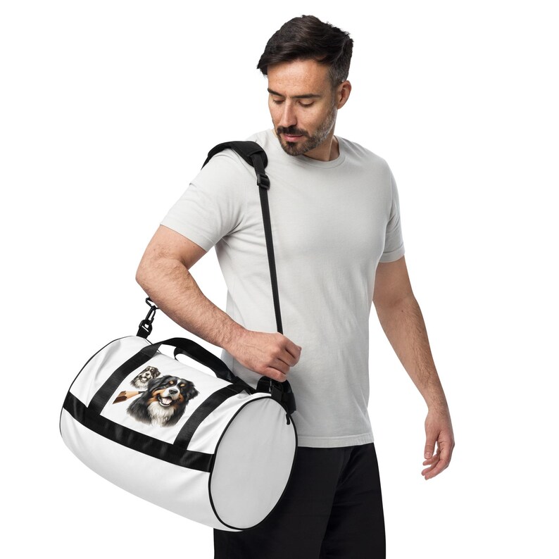 All-over print gym bag for Bernese Mountain Dog lovers