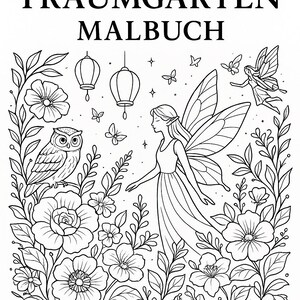 Magische Traumgärten – Ausmalbuch für Erwachsene (10 Seiten PDF, Sofort-Download)