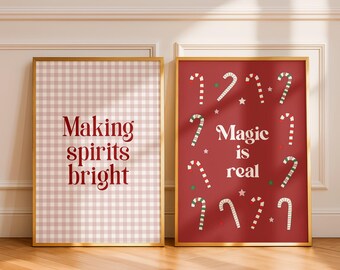 子供部屋用のクリスマス ウォール アート セット、保育園用のホリデー プリント、プレイルーム用のお祭りの装飾、保育園用のクリスマス ポスター、印刷可能なプリント セット