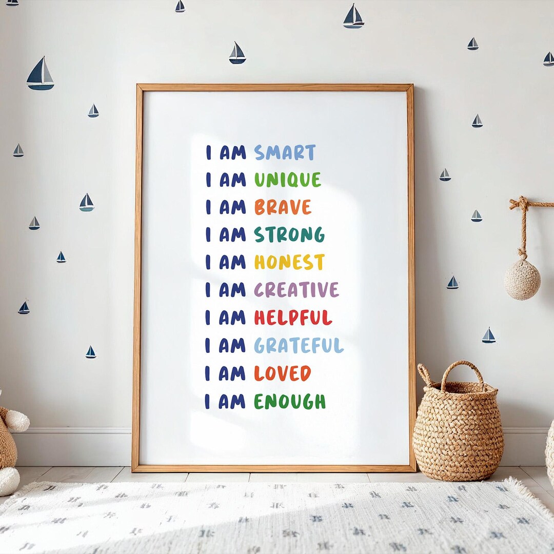 Kids Affirmation Wall Art Printable Motivational Poster for Preschool ...