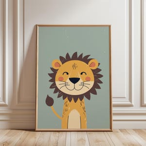 Cute lion wall art for girls room safari poster animal nursery decor jungle theme boy room lion print digital download preschool