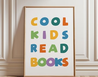 Kids Reading Poster | Colorful Classroom Library Print (Digital Download)