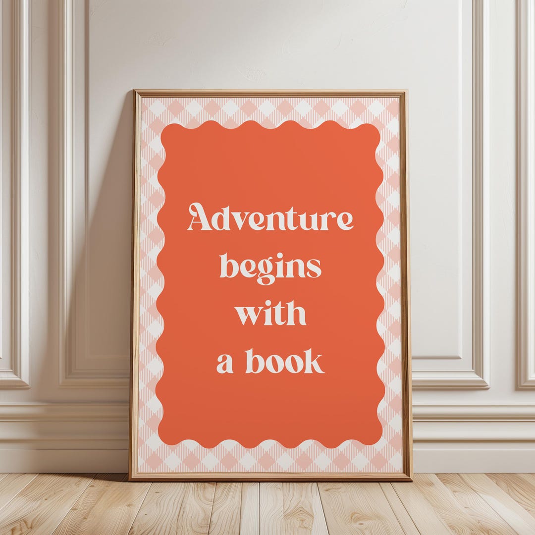 Kids Reading Wall Art Print for Book Nook Poster for Playroom Bookish ...