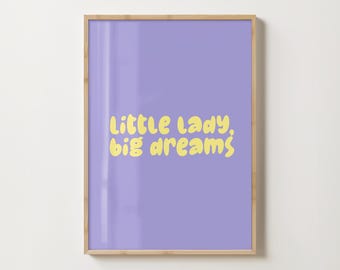 Motivational wall art for girls room lilac poster for playroom inspirational decor for kids wall print positive quote digital download