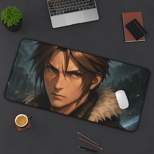 Squall, tapete de escritorio para juegos, diseño de Final Fantasy 8, tapete para TCG, regalo para fans de FFVIII, alfombrilla grande para ratón, tapete para tarjetas de juego
