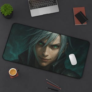 Kadaj, Gaming Schreibtischmatte, Final Fantasy 7 (Adventskinder) Design, Spielmatte für TKG, FFVII Fan Geschenk, Großes Mousepad, Spielkartenmatte