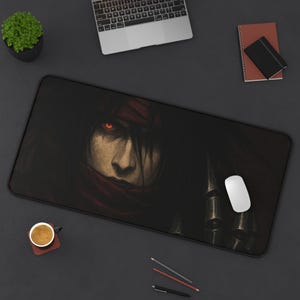 ヴィンセント、ゲーミングデスクマット、ファイナルファンタジー7デザイン、TCG用プレイマット、FFVIIファンギフト、大型マウスパッド、ゲームカードマット