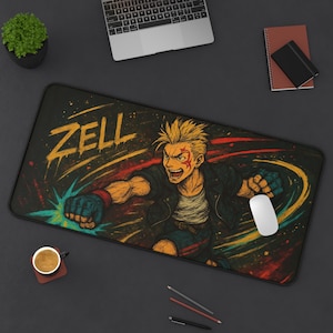 Zell, alfombrilla de escritorio para juegos, diseño de Final Fantasy 8, tapete para TCG, regalo para fans de FFVIII, alfombrilla grande para ratón, tapete para tarjetas de juego